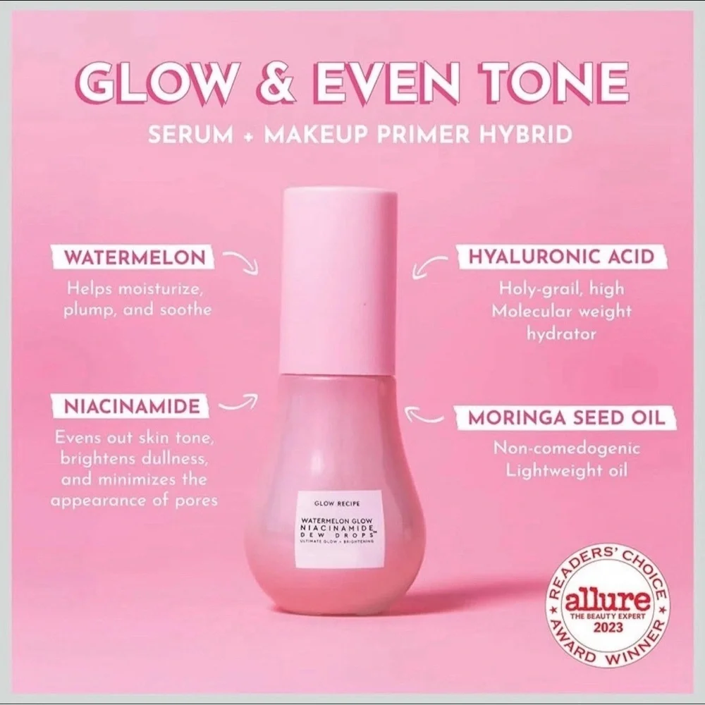 Glow Recipe Mini Watermelon Glow Niacinamide Dew Drops Serum New .5 fl oz